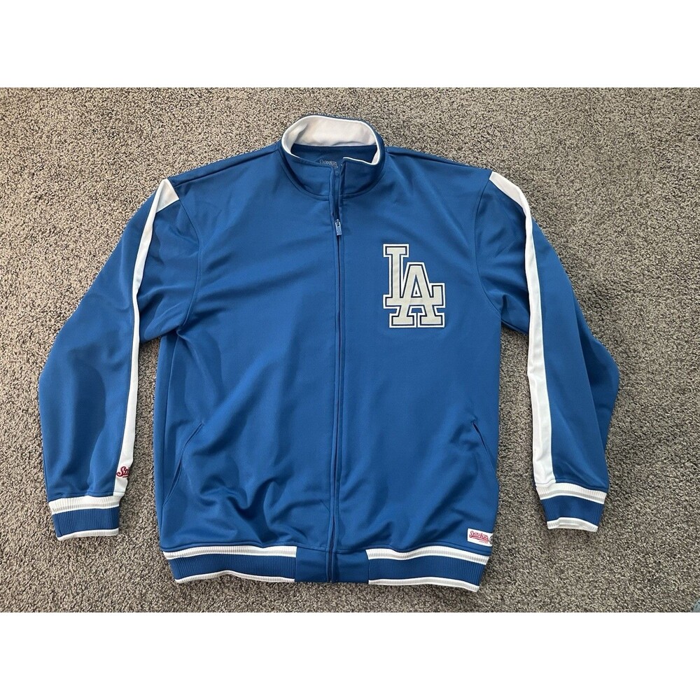 Los Angeles LA Dodgers Men's Full Zip Blue Jacket by Stitches Size Large